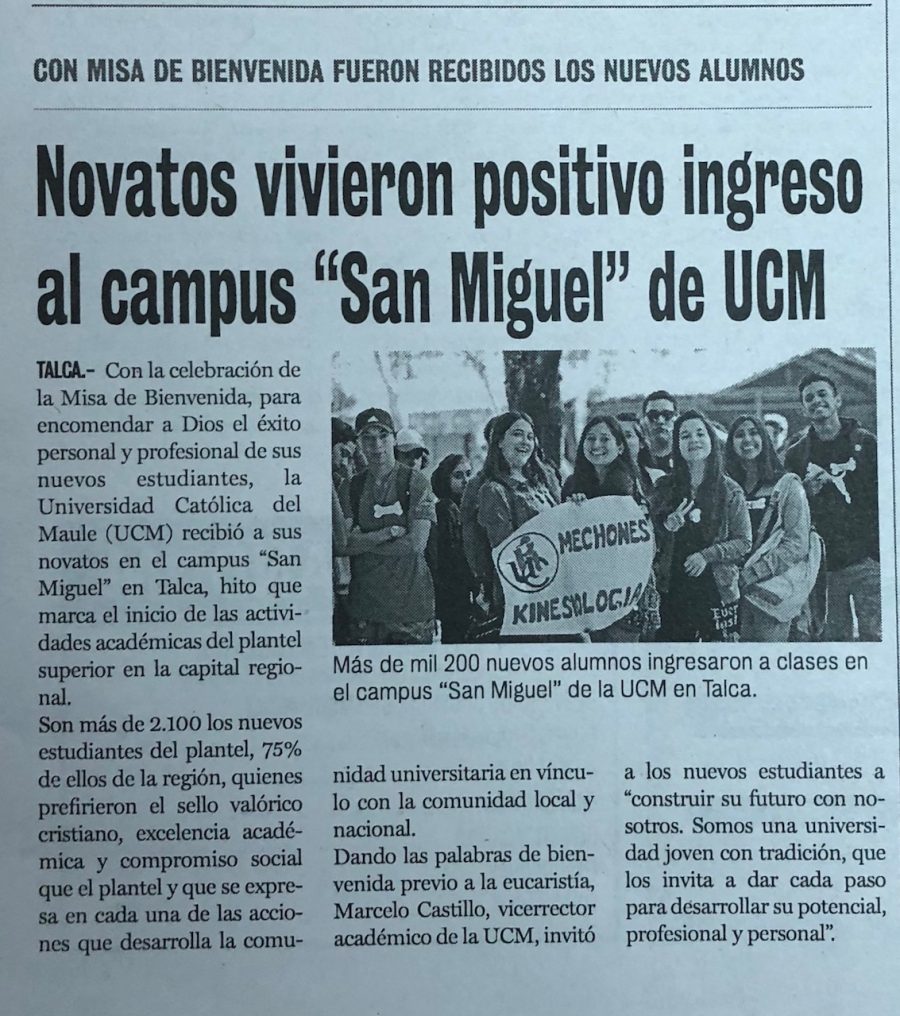 07 de marzo en Diario La Prensa: “Novatos vivieron positivo ingreso al campus “San Miguel” de UCM”