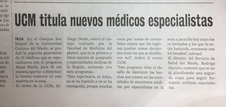 08 de julio en Diario La Prensa: “UCM titula nuevos médicos especialistas”