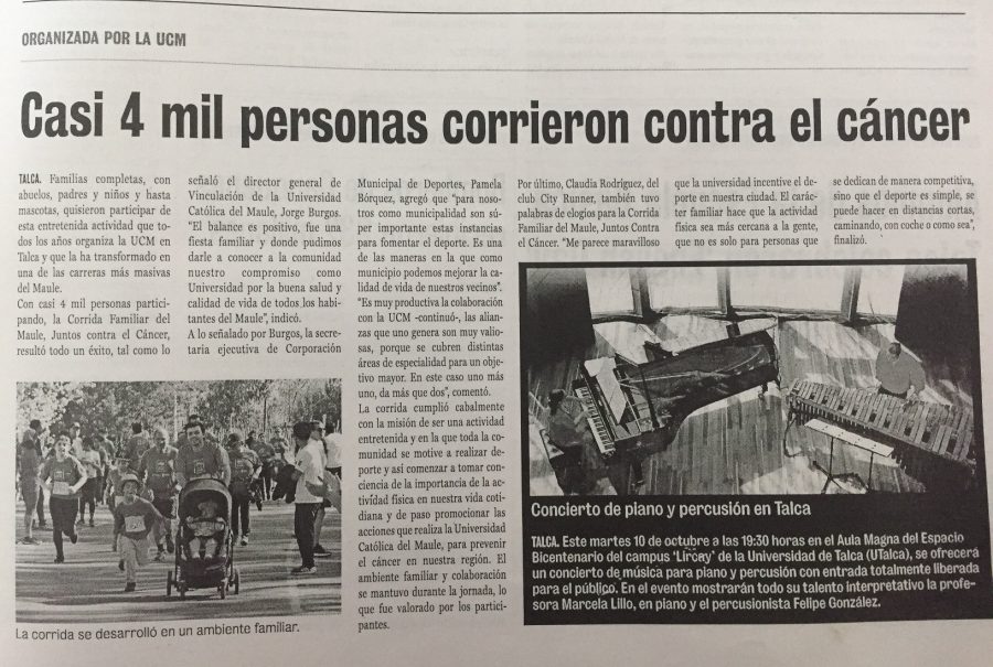 09 de octubre en Diario La Prensa: “Casi 4 mil personas corrieron contra el cáncer”