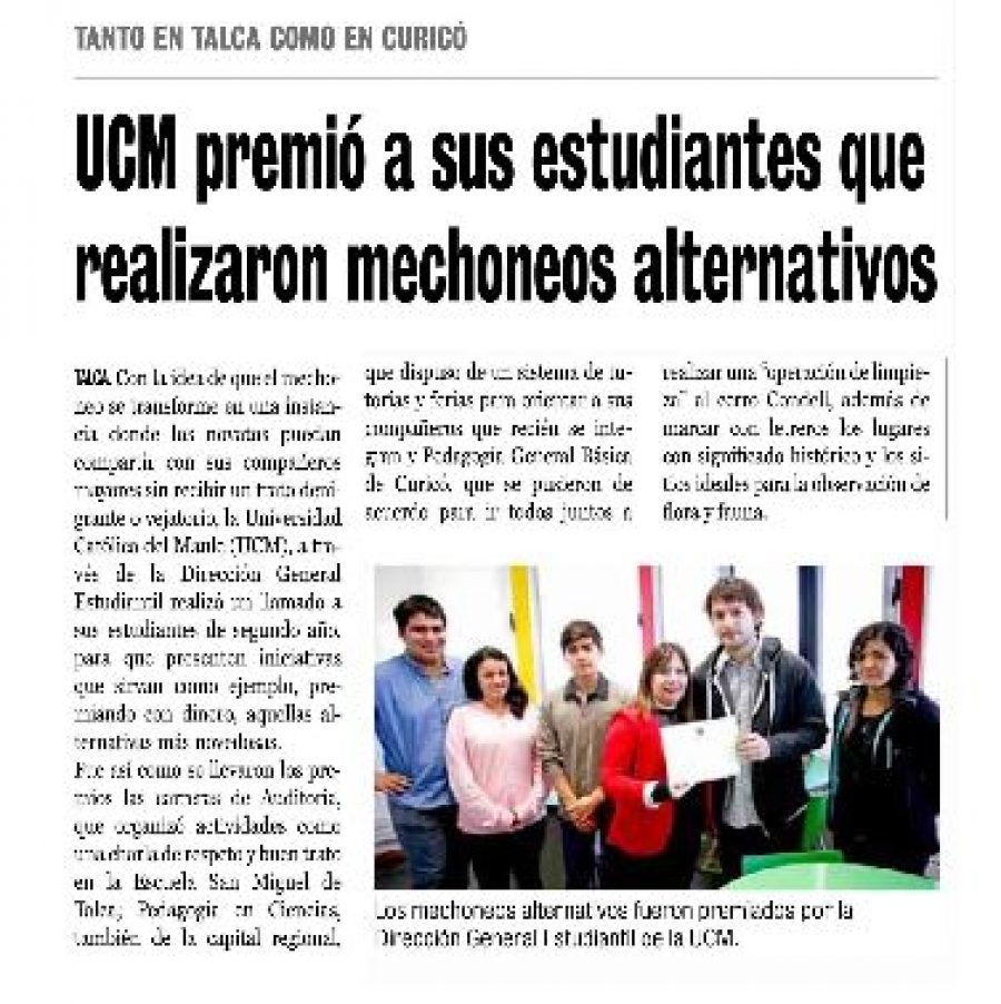13 de abril en Diario La Prensa: “UCM premié a sus estudiantes que realizaron mechoneos alternativos”