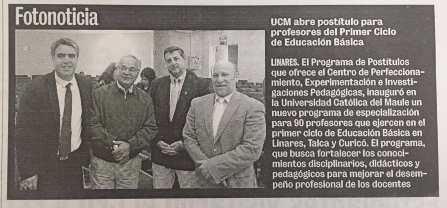 14 de noviembre en Diario La Prensa: “UCM abre postítulo para profesores del Primer Ciclo de Educación Básica”