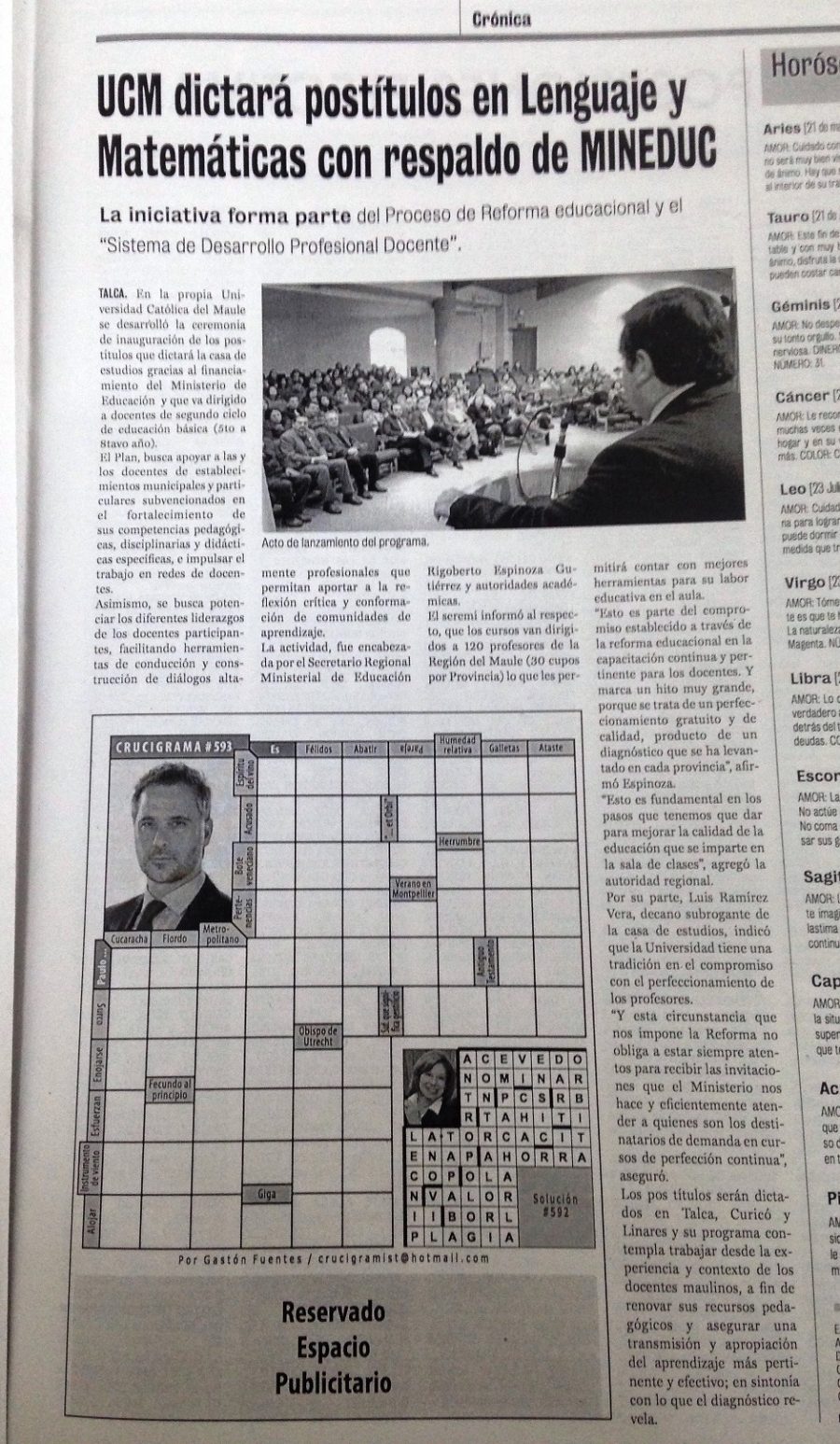 15 de mayo en Diario La Prensa: “UCM dictará postítulos en Lenguaje y Matemáticas con respaldo de MINEDUC”