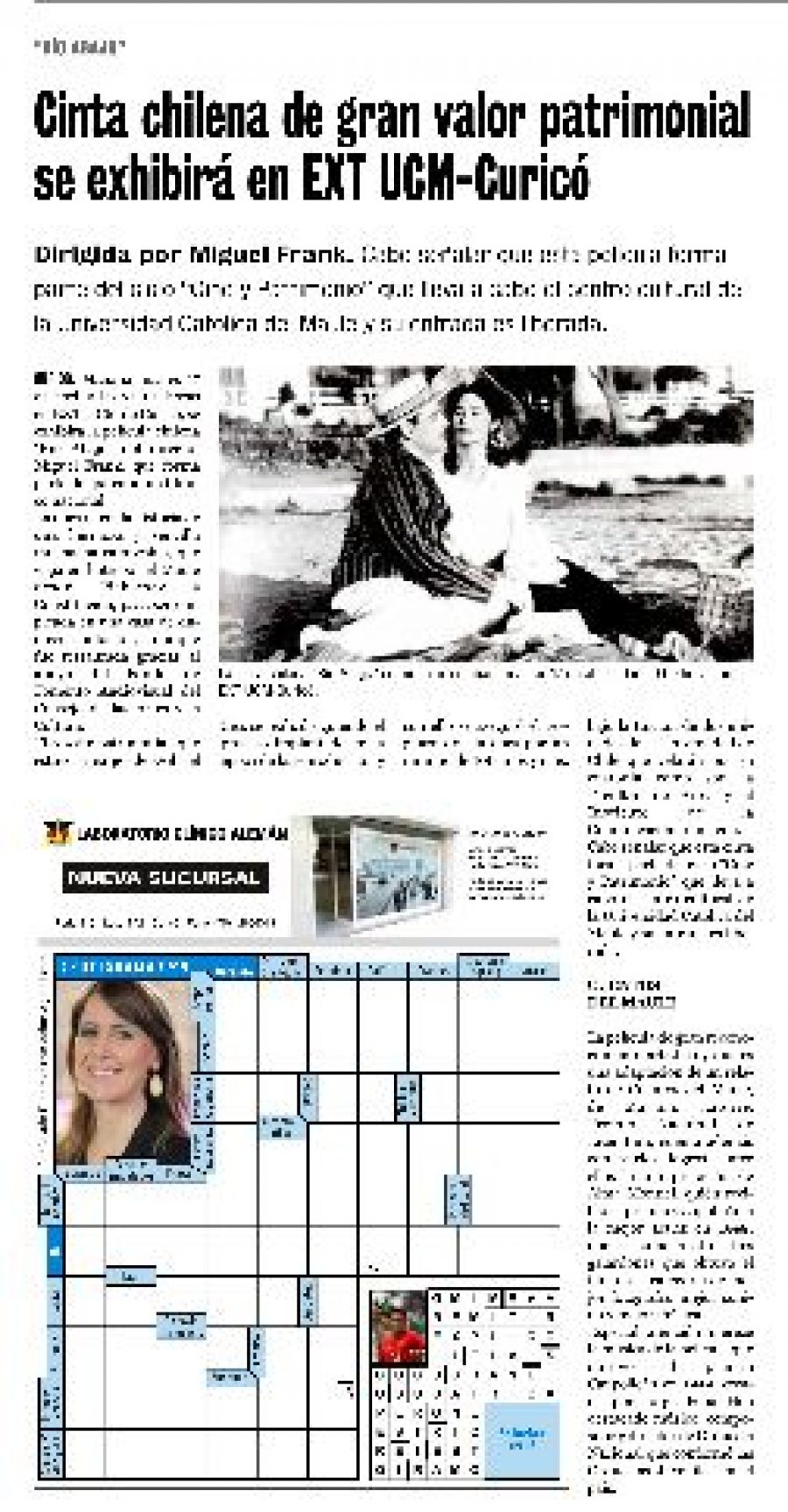16 de abril en Diario La Prensa: “Cinta chilena de gran valor patrimonial se exhibirá en EXT Curicó”