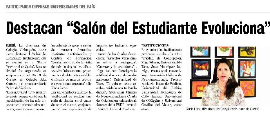 17 de abril en Diario La Prensa: “Destacan “Salón del Estudiante Evoluciona”