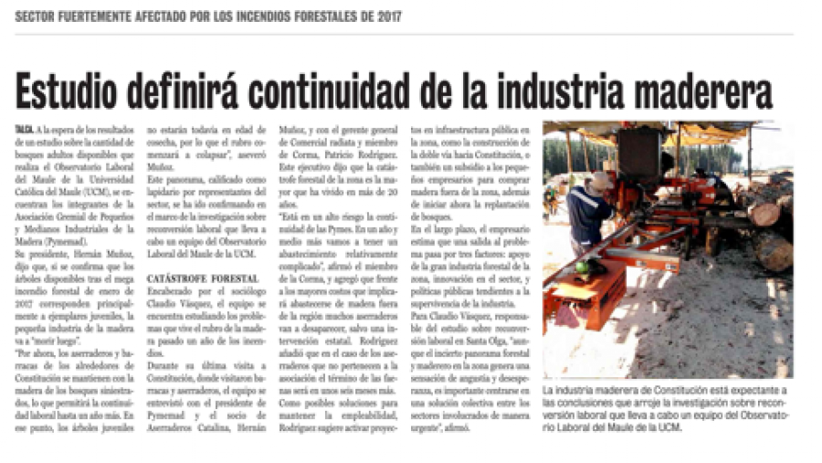 19 de junio en Diario La Prensa: “Estudio definirá continuidad de la industria maderera”