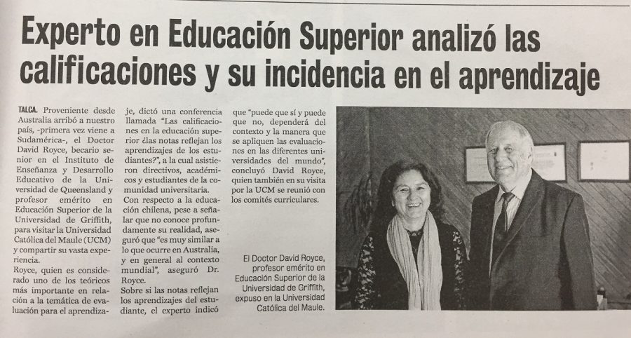 20 de octubre en Diario La Prensa: “Experto en Educación Superior analizó las calificaciones y su incidencia en el aprendizaje”