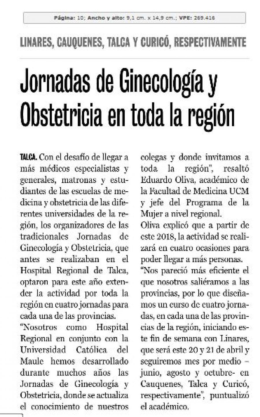 21 de abril en Diario La Prensa: “Jornadas de Ginecología y Obstetricia en toda la región”