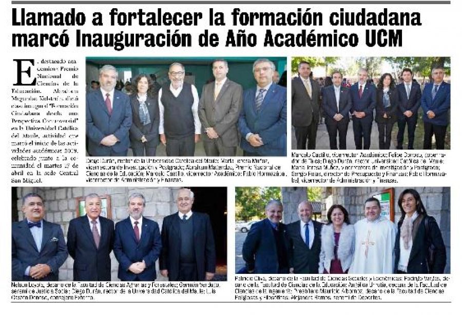 22 de abril en Diario La Prensa: “Llamado a fortalecer la formación ciudadana marcó inauguración de Año Académico UCM”