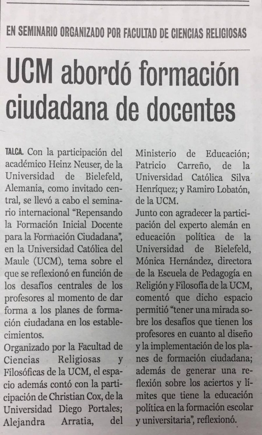 22 de noviembre en Diario La Prensa: “UCM abordó formación ciudadana de docentes”