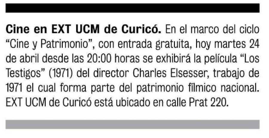 24 de abril en Diario La Prensa: “Cine en EXT UCM”