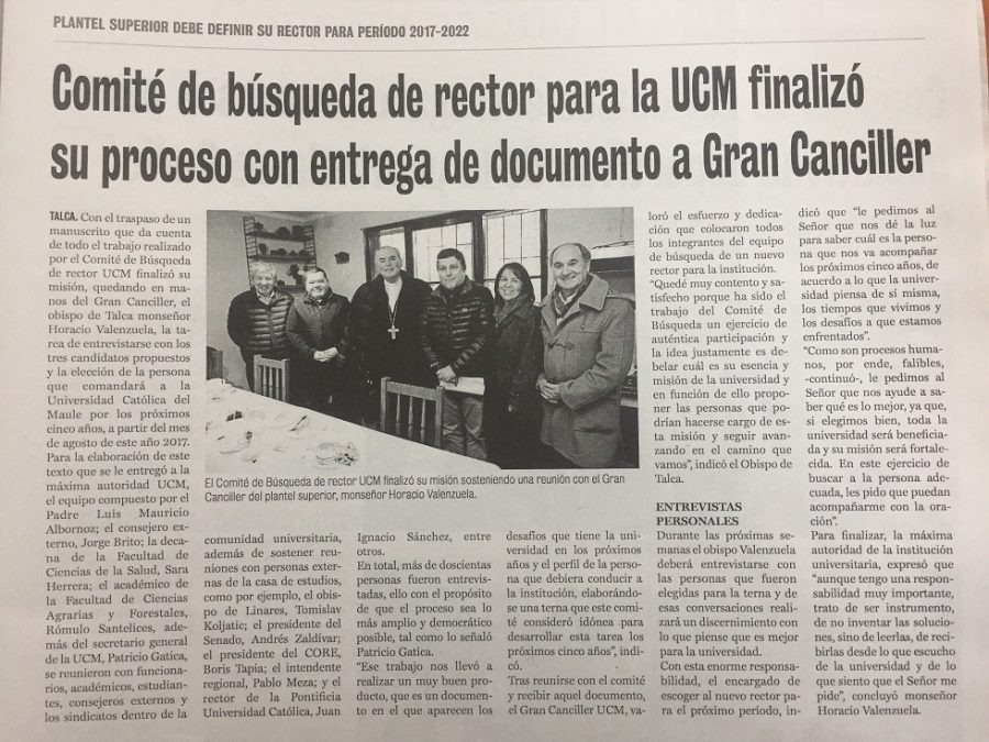 24 de junio en Diario La Prensa: “Comité de búsqueda de rector para la UCM finalizó su proceso con entrega de documento a Gran Canciller”