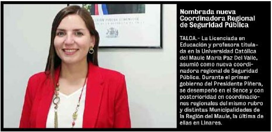 25 de abril en Diario La Prensa: “Nombrada nueva Coordinadora Regional de Seguridad Pública”