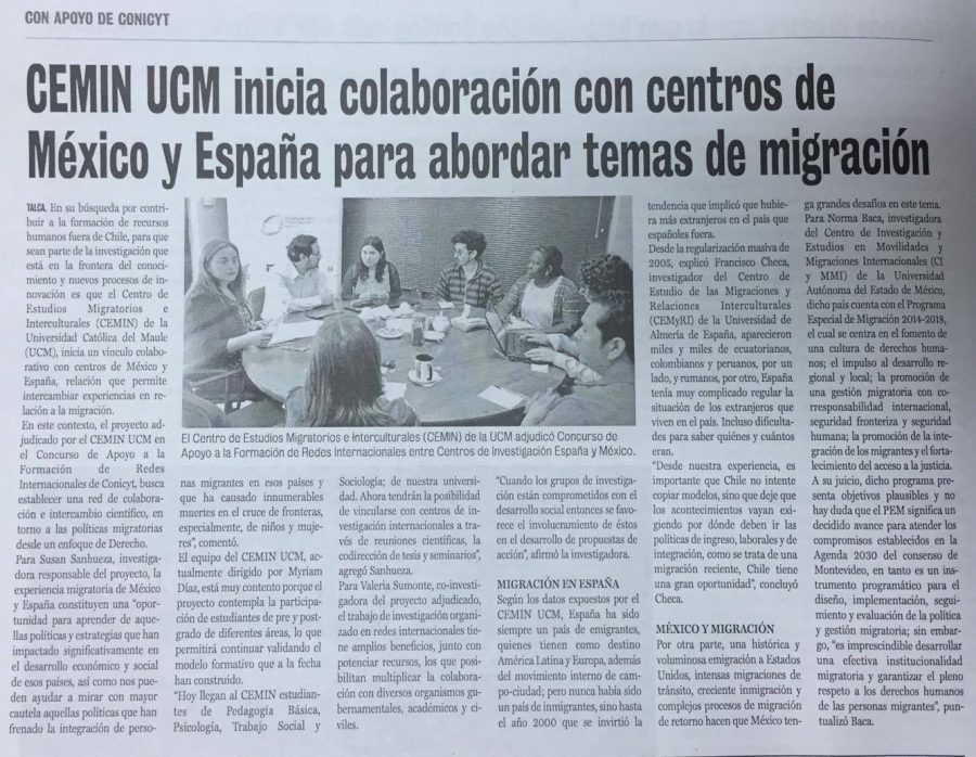 26 de noviembre en Diario La Prensa: “CEMIN UCM inicia colaboración con centros de México y España para abordar temas de migración”