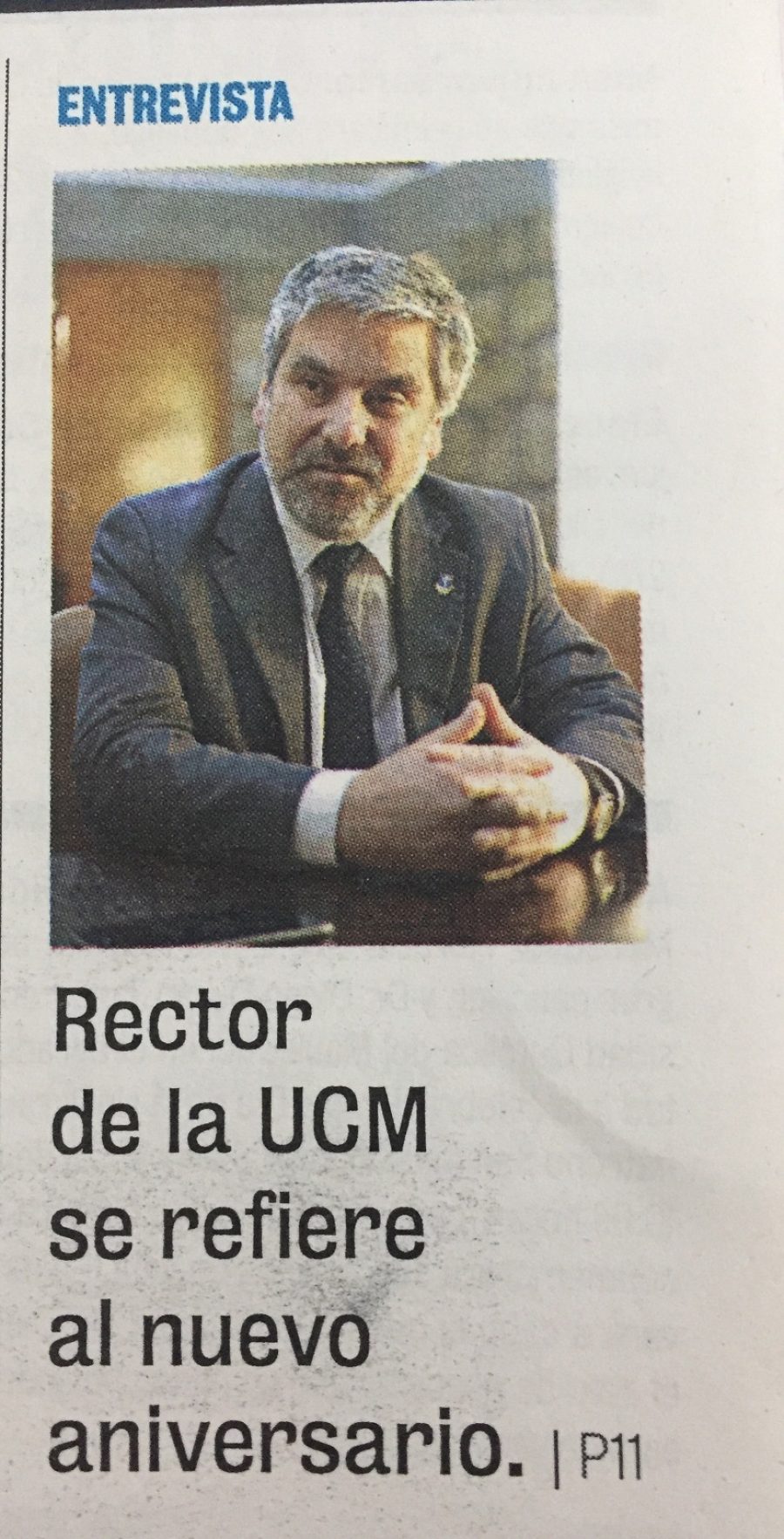 27 de agosto en Diario La Prensa: “Llamado en portada de entrevista Rector”