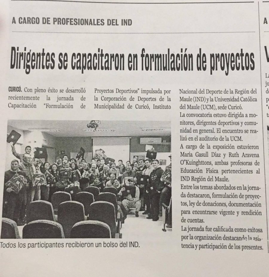 28 de octubre en Diario La Prensa: “Dirigentes se capacitaron en formación de proyectos”