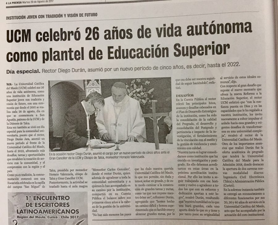 29 de agosto en Diario La Prensa: “UCM celebró 26 años de vida autónoma como plantel de Educación Superior”