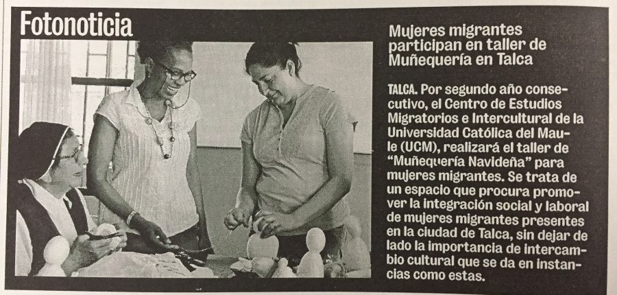 30 de septiembre en Diario La Prensa: “Mujeres migrantes participan en taller de Muñequería en Talca”