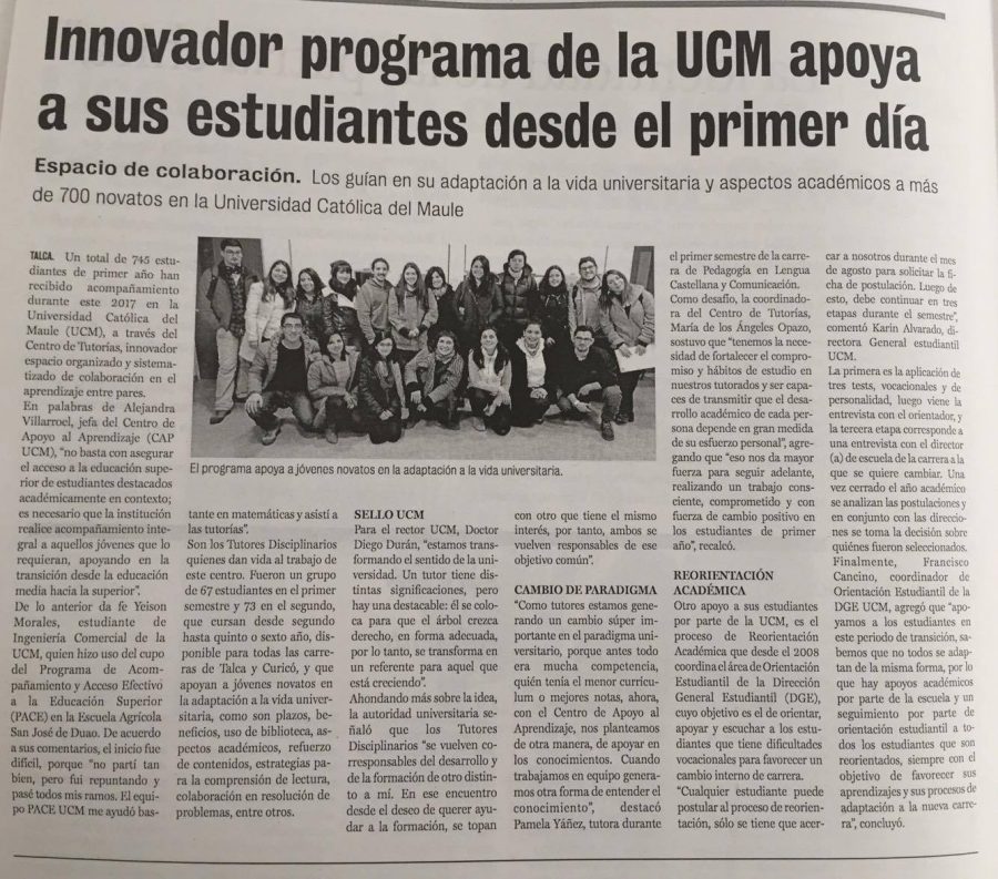 30 de noviembre en Diario La Prensa: “Innovador programa de la UCM apoya a sus estudiantes desde el primer día”