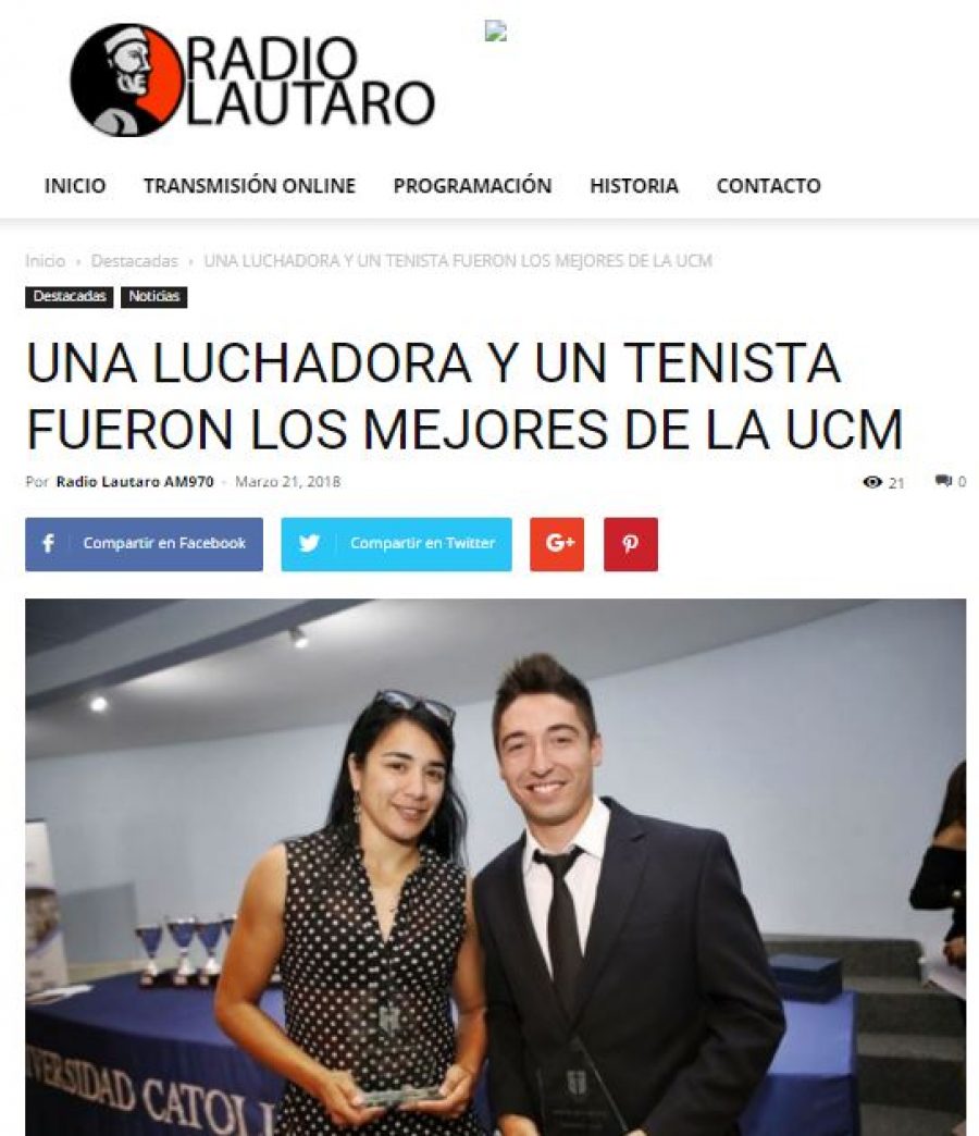 21 de marzo en Radio Lautaro: “Una luchadora y un tenista fueron los mejores de la UCM”