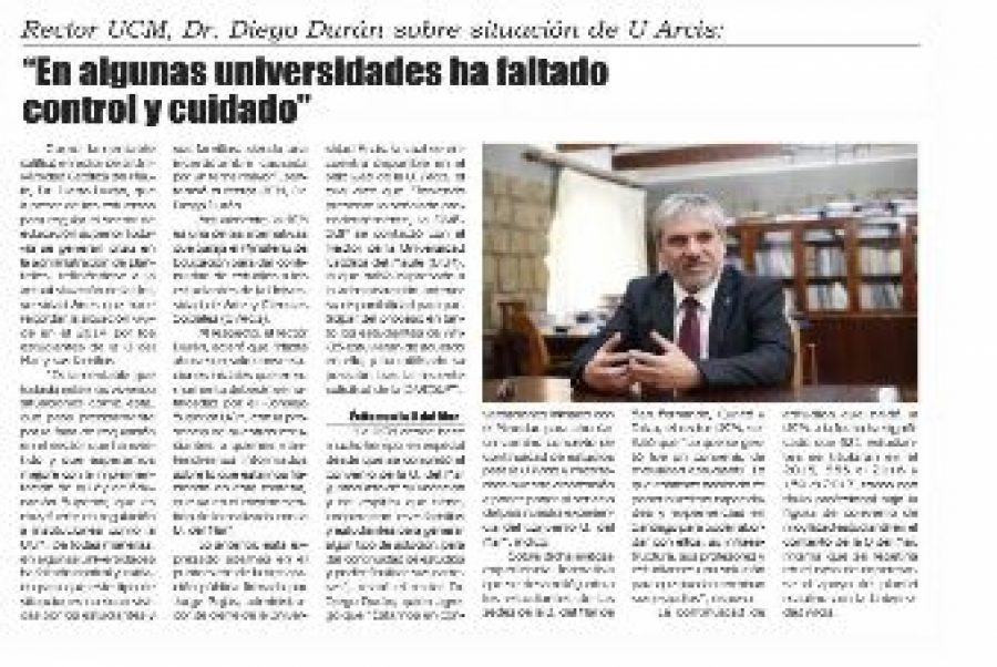 04 de mayo en Diario El Lector: “En algunas universidades ha faltado control y cuidado”