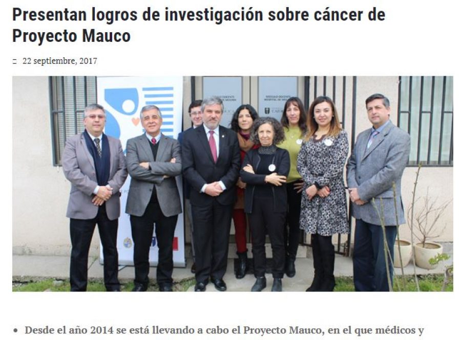 22 de septiembre en Universia: “Presentan logros de investigación sobre cáncer de Proyecto Mauco”