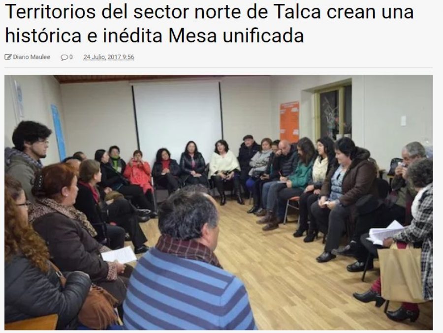 24 de julio en Maulee.cl: “Territorios del sector norte de Talca crean una histórica e inédita Mesa unificada”