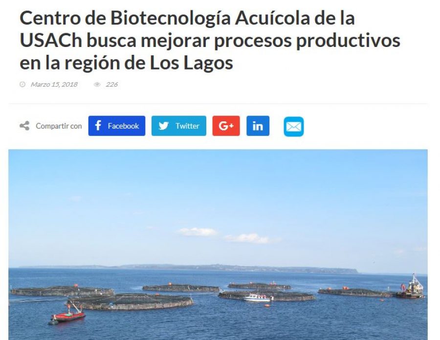 15 de marzo en Mundo acuícola: “Centro de Biotecnología Acuícola de la USACH busca mejorar procesos productivos en la región del Los Lagos”