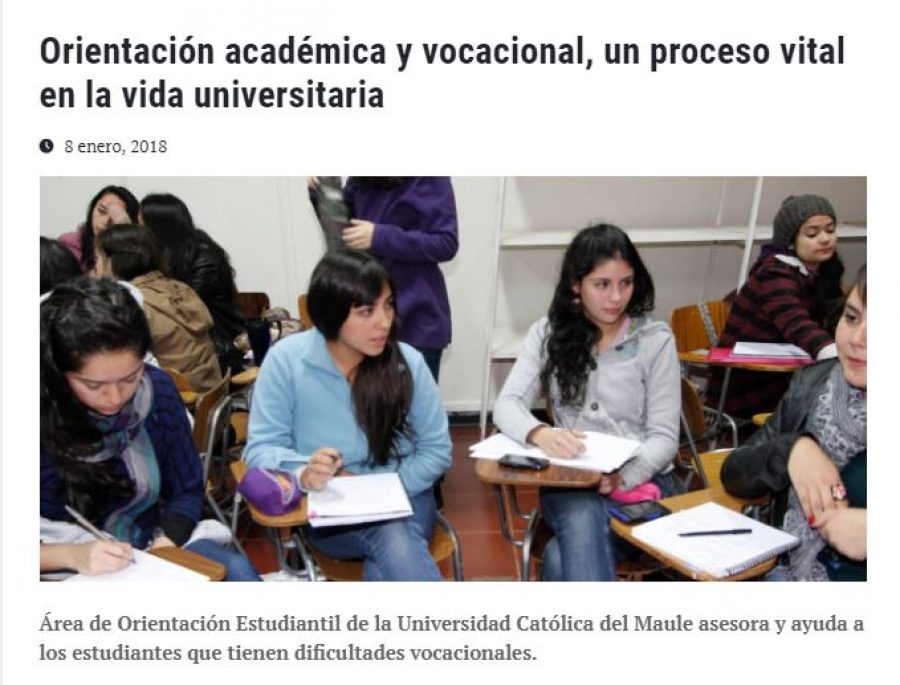 08 de enero en Universia: “Orientación académica y vocacional, un proceso vital en la vida universitaria”
