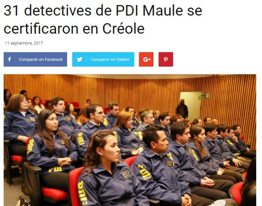 11 de septiembre en TV Maulinos: “31 detectives de PDI Maule se certificaron en Créole”