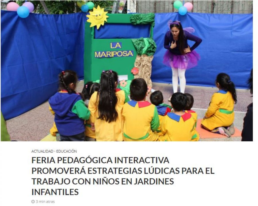 24 de abril en Pauta Diaria: “Feria Pedagógica interactiva promoverá estrategias lúdicas para el trabajo con niños en jardines infantiles”