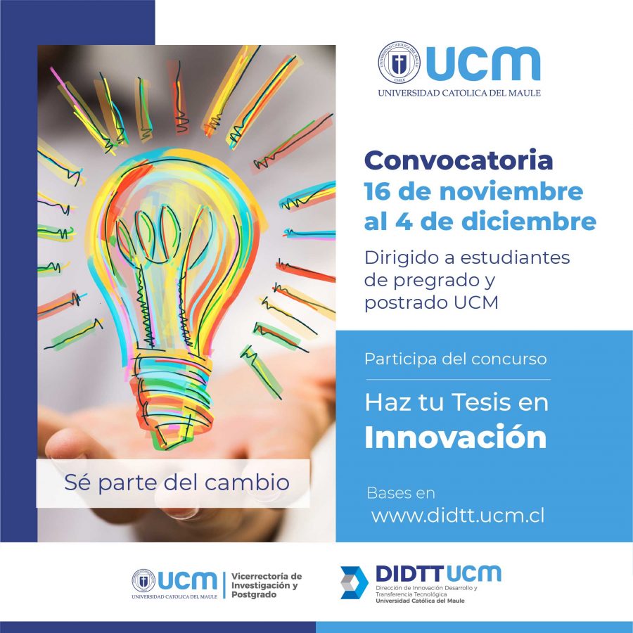 UCM invita a sus estudiantes a participar de la 3era versión del Concurso Haz Tu Tesis en Innovación