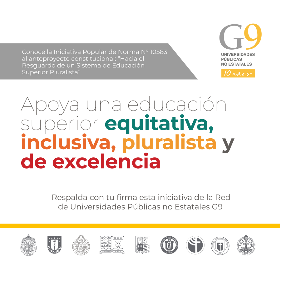 Red G9 presenta iniciativa de norma constitucional para asegurar el resguardo de un sistema de educación superior pluralista