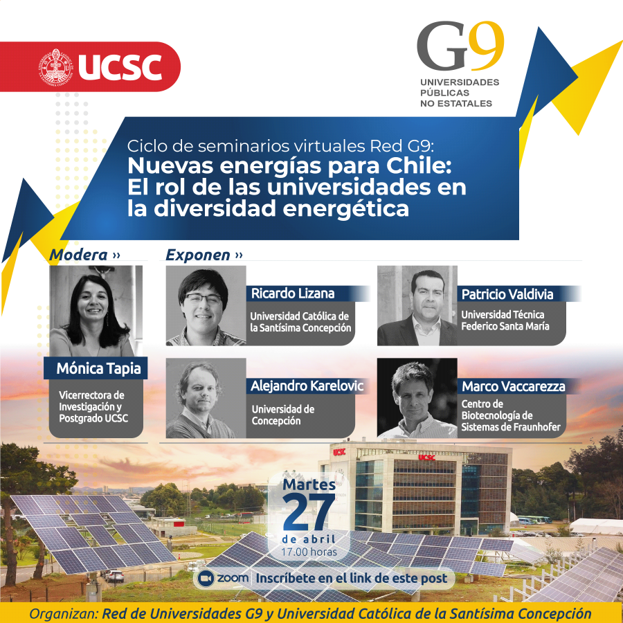 El rol de las universidades en la diversidad energética será tema de seminario de Red G9