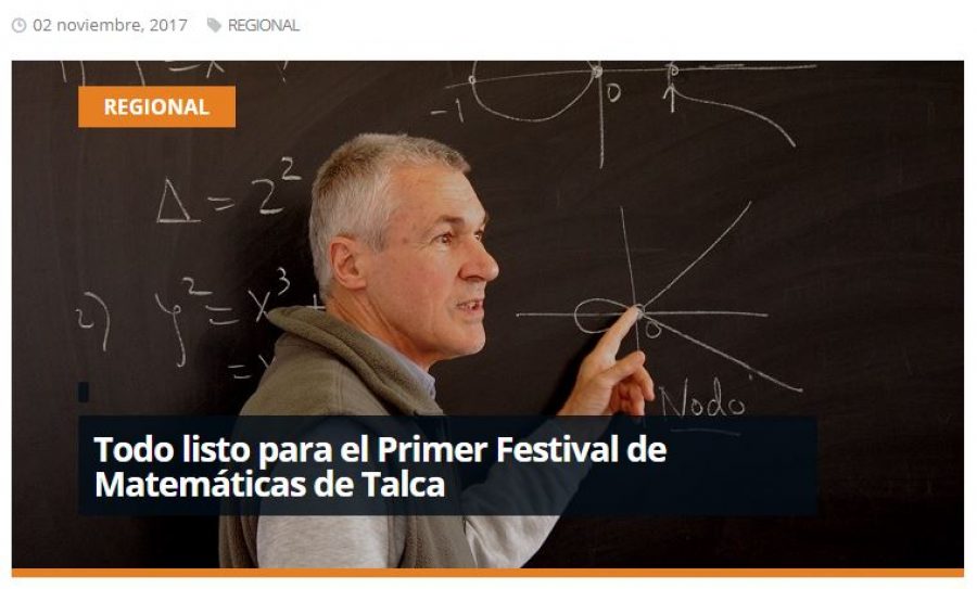 02 de noviembre en Redmaule.com: “Todo listo para el Primer Festival de Matemáticas de Talca”