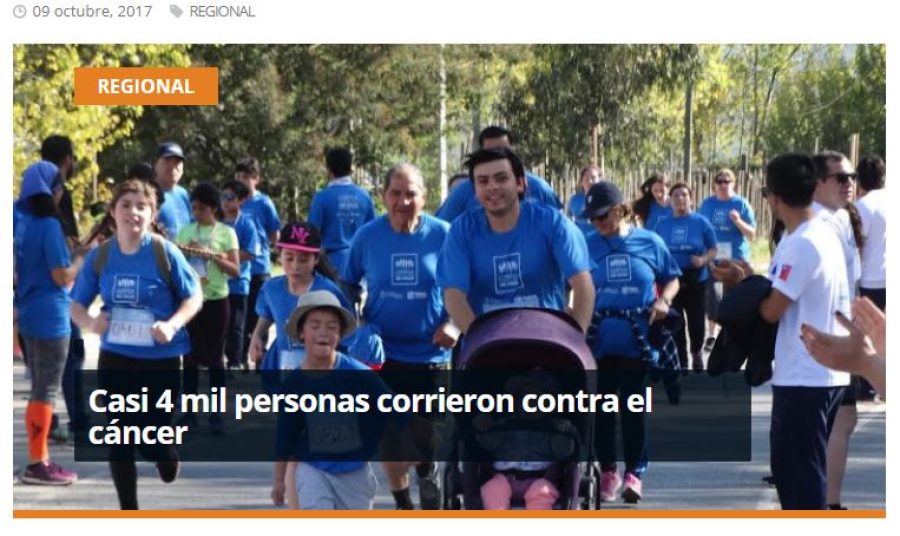 09 de octubre en Redmaule.com: “Casi 4 mil personas corrieron contra el cáncer”