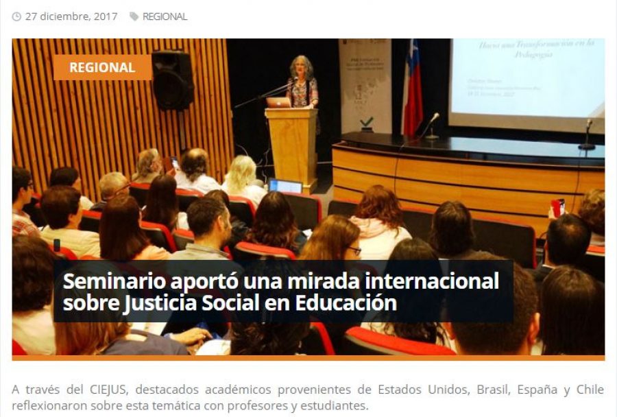 27 de diciembre en Redmaule.com: “Seminario aportó una mirada internacional sobre Justicia Social en Educación”