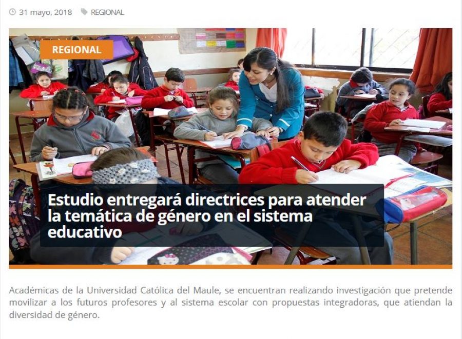31 de mayo en Redmaule.com: “Estudio entregará directrices para atender la temática de género en el sistema educativo”