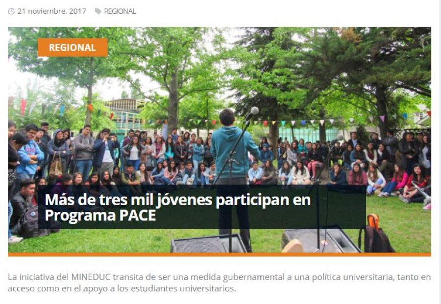 21 de noviembre en Redmaule.com: “Más de tres mil jóvenes participan en Programa PACE”