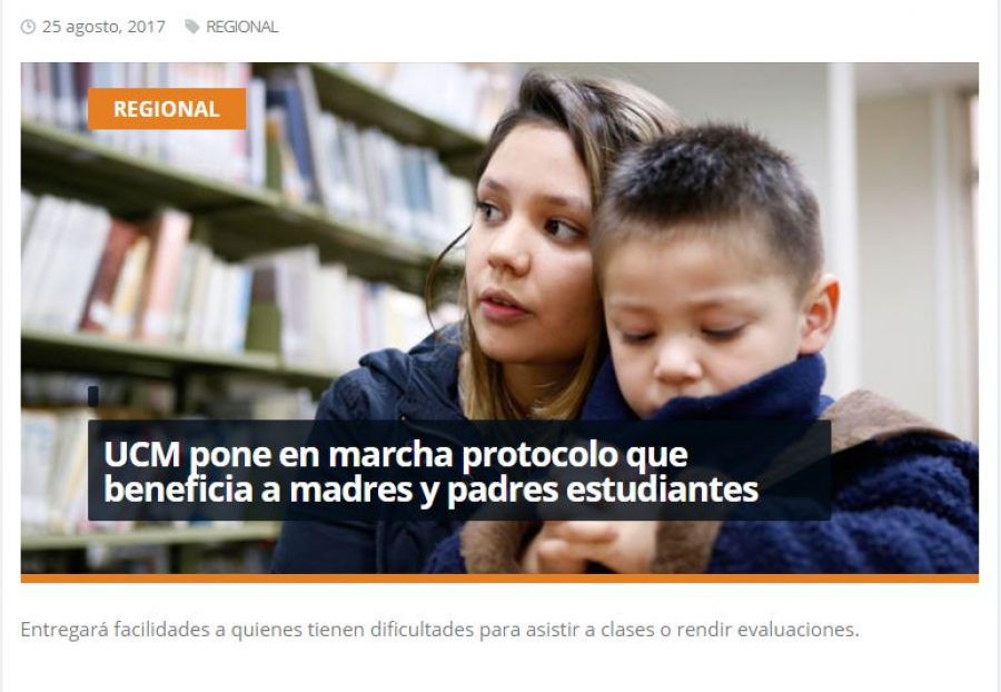 25 de agosto en Redmaule.com: “UCM pone en marcha protocolo que beneficia a madres y padres estudiantes”
