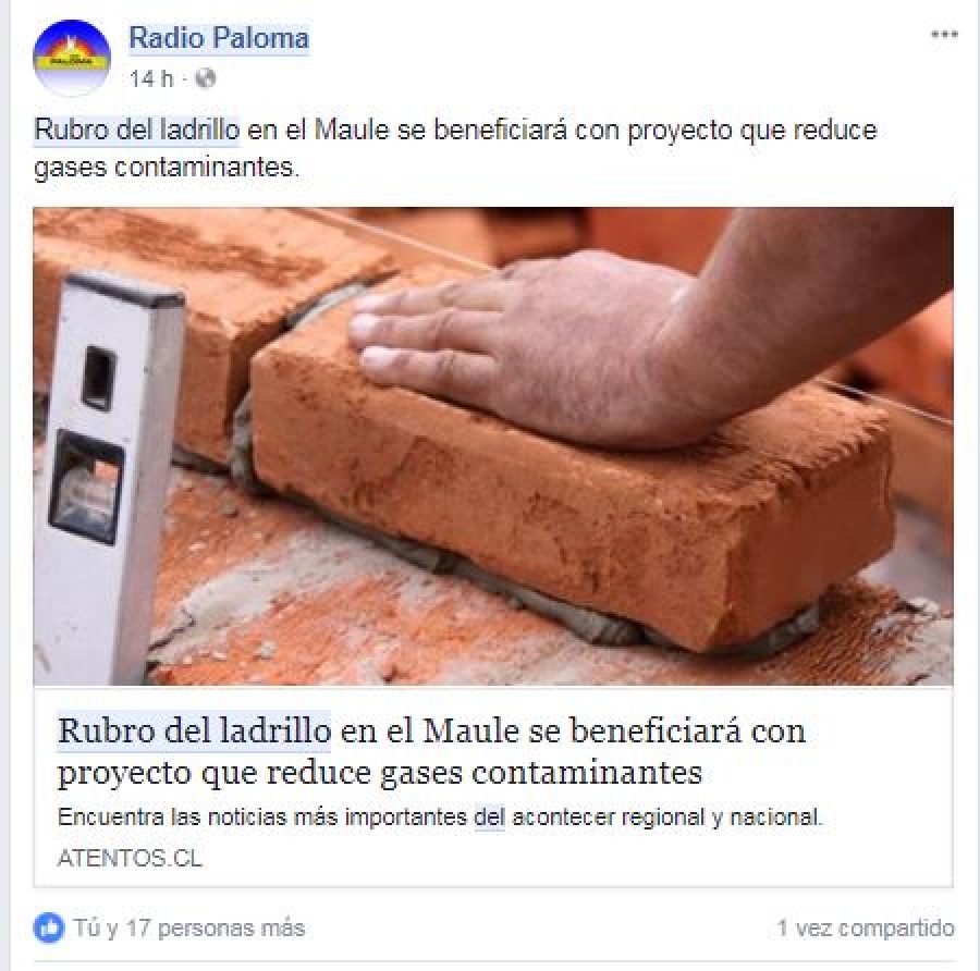 20 de marzo en Radio Paloma: “Rubro del ladrillo en el Maule se beneficiará con proyecto que reduce gases contaminantes”
