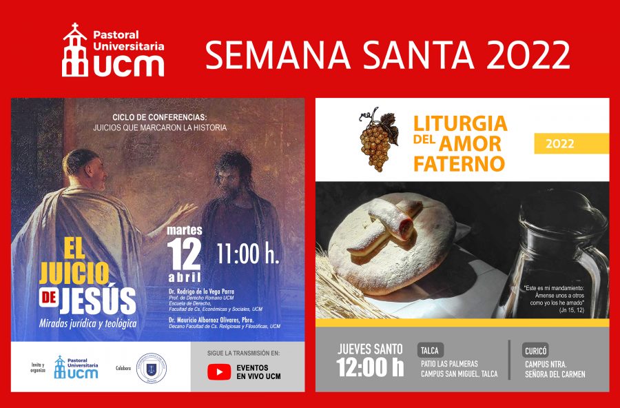 Pastoral UCM invita a actividades y celebraciones de Semana Santa