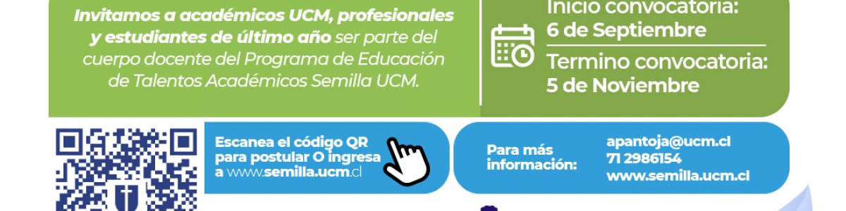 Programa Semilla UCM abrió convocatoria docente para el período 2023