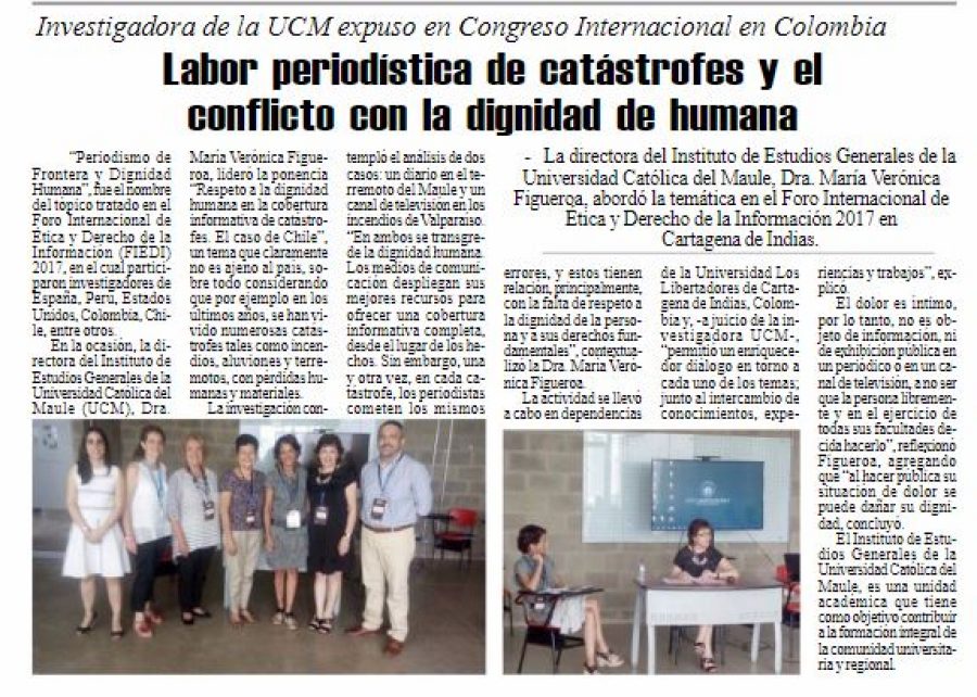 02 de agosto en Diario El Heraldo: “Labor periodística de catástrofes y el conflicto con la dignidad humana”