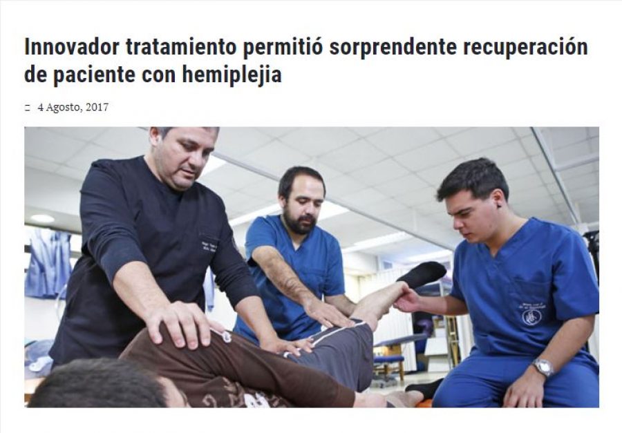 04 de agosto en Universia: “Innovador tratamiento permitió sorprendente recuperación de paciente con hemiplejia”
