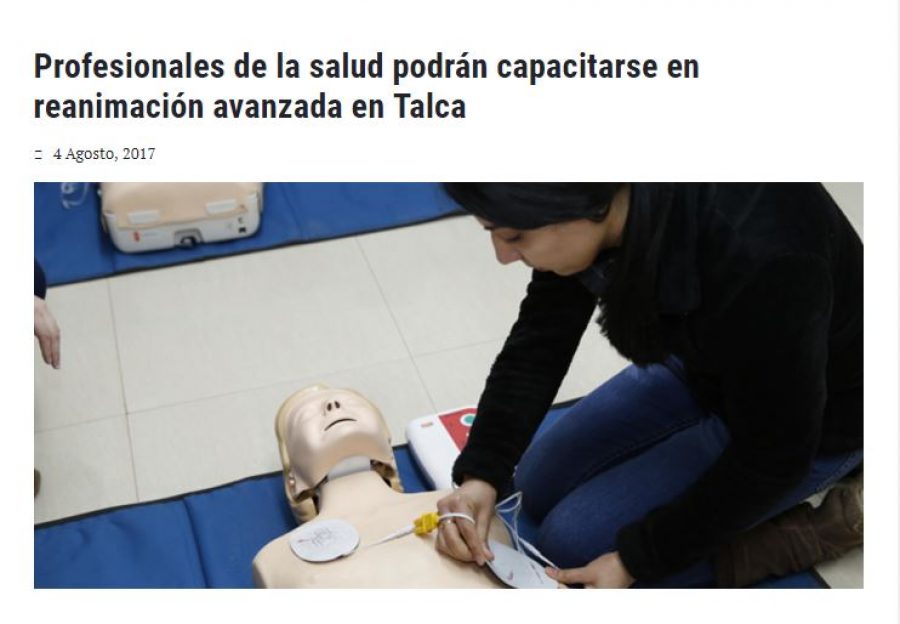 04 de agosto en Universia: “Profesionales de la salud podrán capacitarse en reanimación avanzada en Talca”