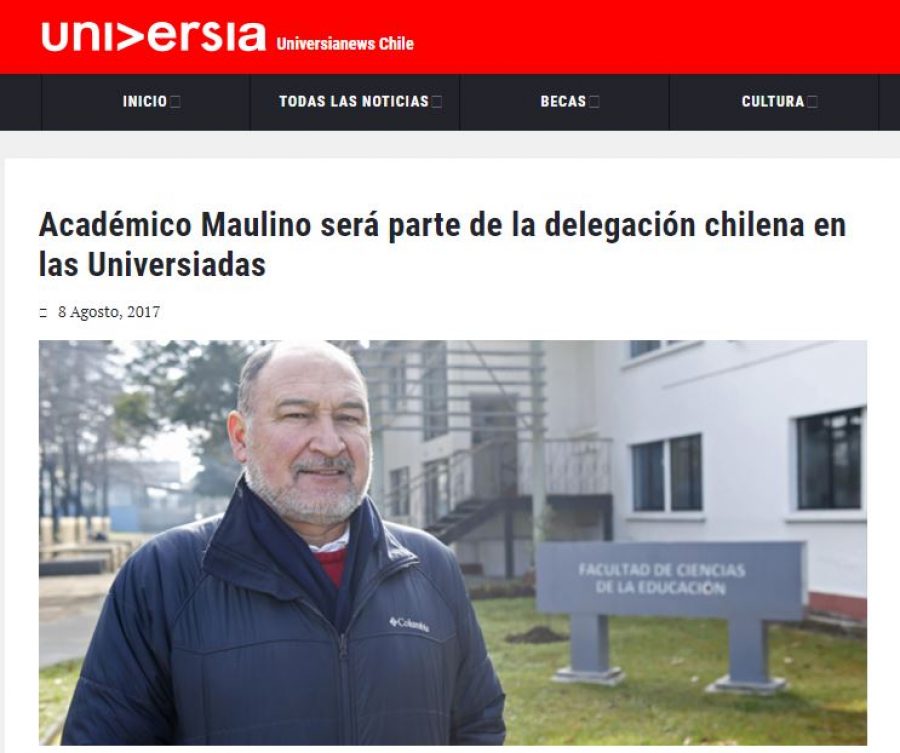 08 de agosto en Universia: “Académico Maulino será parte de la delegación chilena en las Universiadas”