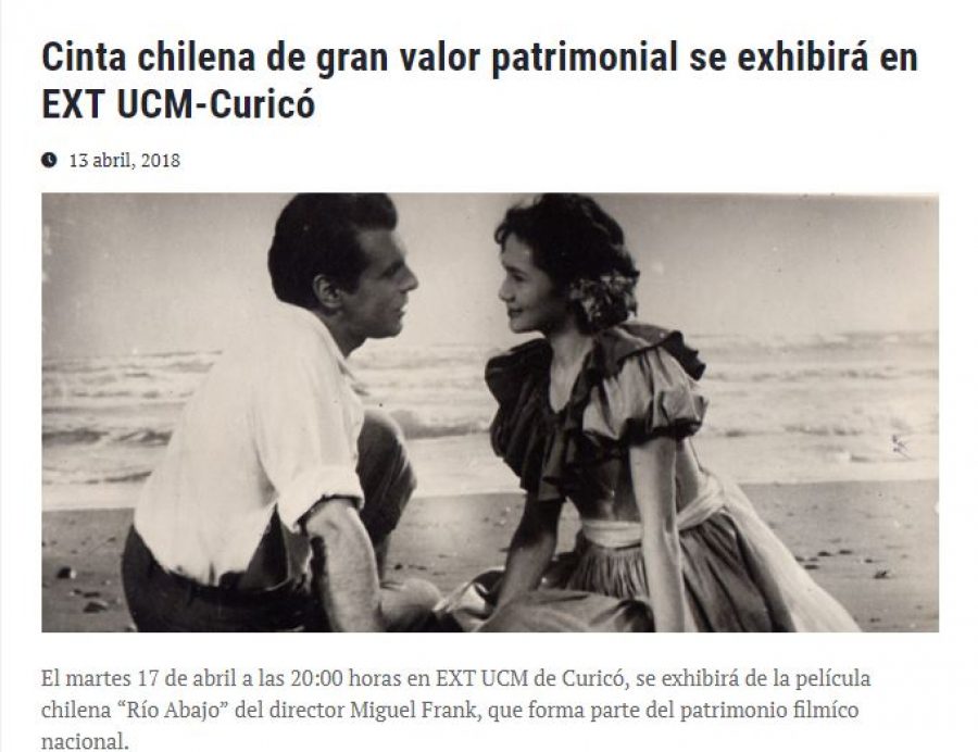 13 de abril en Universia: “Cinta chilena de gran valor patrimonial se exhibirá en EXT UCM-Curicó”