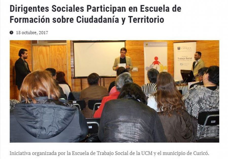 18 de octubre en Universia: “Dirigentes Sociales Participan en Escuela de Formación sobre Ciudadanía y Territorio”