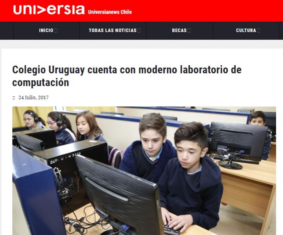 24 de julio en Universia: “Colegio Uruguay cuenta con moderno laboratorio de computación”
