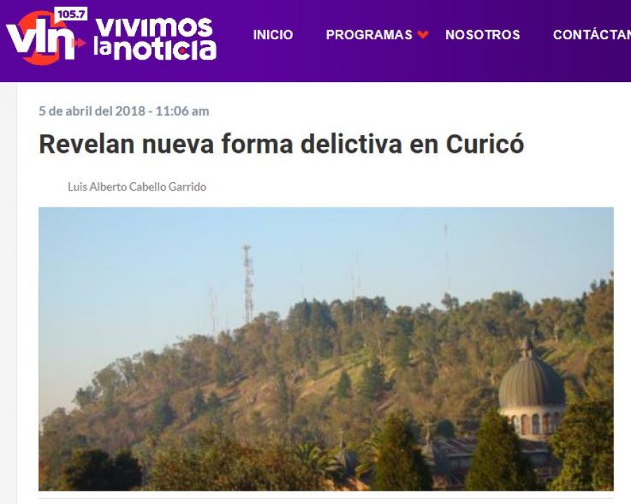 05 de abril en Vivimos La Noticia: “Revelan nueva forma delictiva en Curicó”